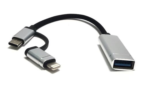 2-in-1 (Micro+Lightning) to USB 3.0 OTG Adaptor